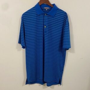 Peter Millar Royal Blue Striped Polo Shirt